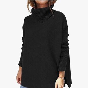 Elegant Black Cowl Neck Sweater for Women